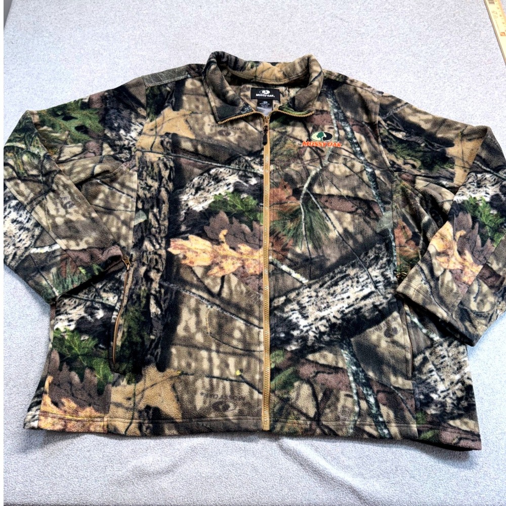 Mossy Oak Men's 2XL Camouflage Full Zip Fleece Jacket Hunting Outdoor Midweight